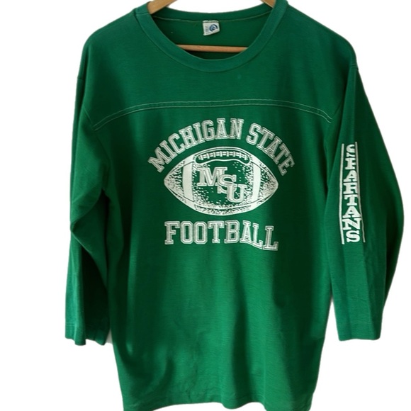 Vintage Artex Michigan State Spartan Football Oversized Sports Tee - Picture 2 of 16